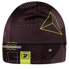 Bruno - vzor 186 - černá/zelená - geometrie - čepice na jaro / podzim - DOPRODEJ
