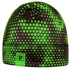 Funkční čepice Bruno - vzor 190 - černá / FLUO zelená - čepice na jaro / podzim