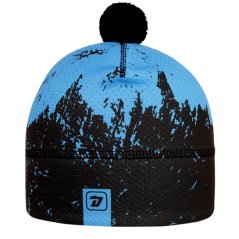 Fiocco - zimní funkční čepice s počesem - vzor 018 - černá , modrá