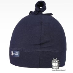 Bavlněná kojenecká čepice Uzlík - vzor 21 - tmavě modrá