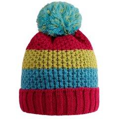 Zimní pletený kulich - vzor 55 - růžová / tyrkysová