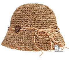 Letní dámský klobouk/slamák - Cloche - vzor 003 - béžová