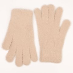 Dámské pletené prstové rukavice - vzor 031 - béžová