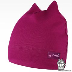 Bavlněná kojenecká čepice Čertík - vzor 22 - fialová