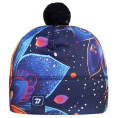 Flavio - zimní funkční čepice - vzor 184 -  tmavě modrá - mandala