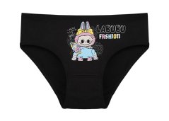 Dívčí bavlněné kalhotky - vzor 237 - černá - labubu