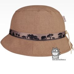 Klobouk Panama - vzor 08 - světle hnědá