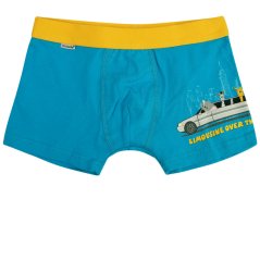 Chlapecké bavlněné boxerky - vzor 018 - tyrkysová - auto