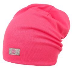 Bavlněná čepice Pastels DOUBLE - vzor 54 - růžová neon