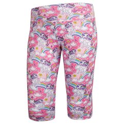 Dětské legíny capri 3/4 Silky - vzor 02 - růžová - jednorožci