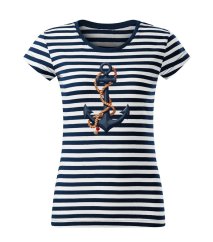 Dámské bavlněné tričko s potiskem - vzor 156 - Sailor / kotva