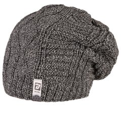 Merino pletená čepice Harmony - vzor 32 - pepř a sůl
