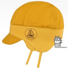 Kojenecká čepice Pepina - vzor 36 hořčicová