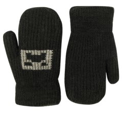 Dětské pletené palcové rukavice 5 - 7 let - vzor 086 - černá - herní svět