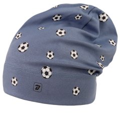 Spadlá bavlněná čepice Pepe - vzor 43 - modrošedá   - fotbalové míče