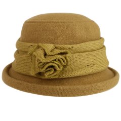 Dámský zimní vlněný klobouk - vzor 101 - olivová