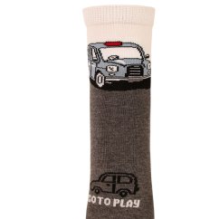 Dětské ponožky - vzor 229 - šedá - auto