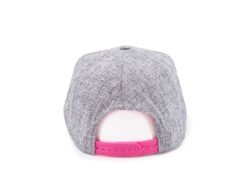 Kšiltovka Snapback melange - vzor 04 - šedý melír/růžová vel. 56-60
