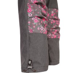 Kalhoty softshell - vzor 09 - tmavě šedá / melír - kytičky