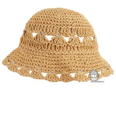 Letní dámský klobouk/slamák - Cloche - vzor 001 - béžová