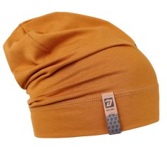 Bavlněná čepice Polo - vzor 122 - bílá - jantarová - sova
