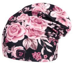 Fleecová čepice Yetti - vzor 40 - černá - růže