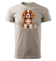 Dámské bavlněné tričko s potiskem - vzor 0031 - ledově šedá / Kokršpaněl