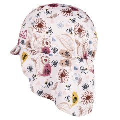 Letní funkční kšiltovka s plachetkou na krk SAFARI - vzor 23 - bílá - ptáčci