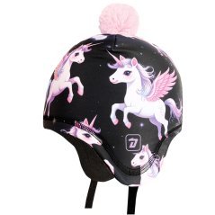 Dětská zimní funkční laponka Polárka - vzor 54 - černá - jednorožci