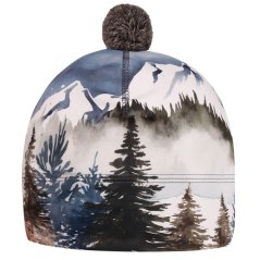 Flavio - zimní funkční čepice - vzor 192 - šedá - zimní příroda