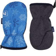 Rukavice softshell - vzor 71 - modrá , vločky