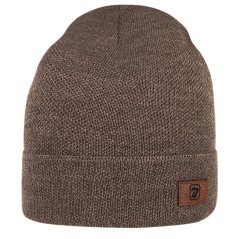 Merino pletená čepice Urban - vzor 34 - tmavá béžová