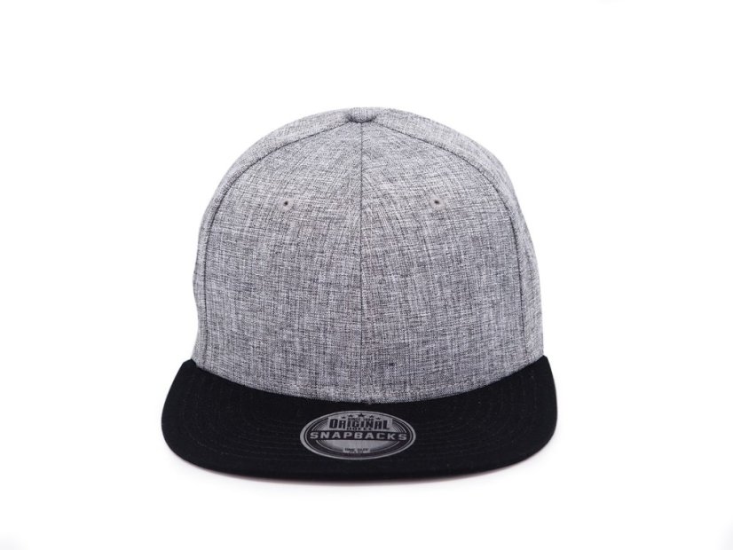 Kšiltovka Snapback melange - vzor 01 - šedý melír/černá vel. 56-60