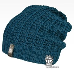 Merino pletená čepice Harmony - vzor 16 - petrol