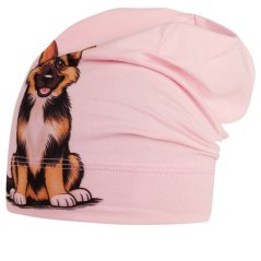 Bavlněná čepice Polo - vzor 116 - světle růžová - Německý ovčák