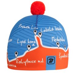 Funkční čepice Flavio Krkonoše - vzor 008 - modrá / oranžová