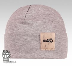 Bavlněná čepice Pastels DOUBLE - vzor 02 - šedá