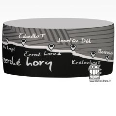 Funkční čelenka Baldo Jizerské hory - vzor 009 - šedá / černá