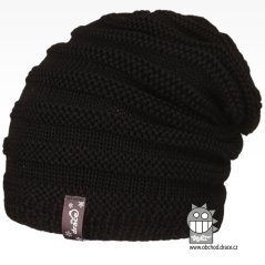 Merino pletená čepice Harmony - vzor 12 - černá