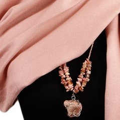 Dámská elegantní šála - vzor 067 - pudrová