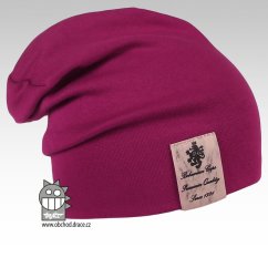 Bavlněná čepice Pastels DOUBLE - vzor 14 - fialová