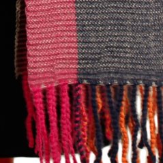 Dámská elegantní šála - vzor 059 - červená / oranžová / růžová - kostka