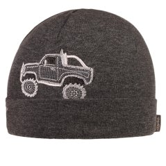 Bavlněná čepice DOPRODEJ - vzor 064 - šedá - auto