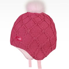 Merino pletená kojenecká laponka Vivo - vzor 02 - růžová