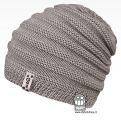 Merino pletená čepice Harmony - vzor 05 - šedá světlá