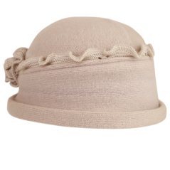 Dámský zimní vlněný klobouk - vzor 102 - světle šedá