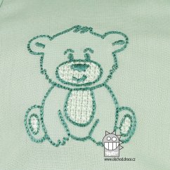 Kšiltovka Sahara - vzor 33 - zelenkavá, medvídek