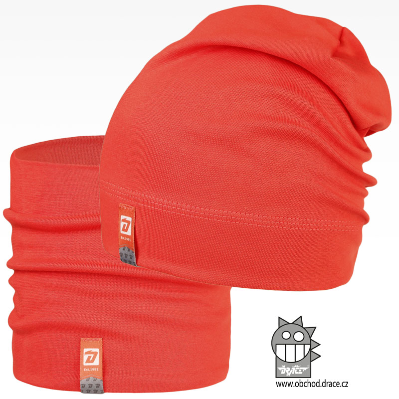 Set spadlé bavlněné čepice a nákrčníku Alan - vzor 29 - korálová Set spadlé bavlněné čepice a nákrčníku Alan - vzor 29 - korálová