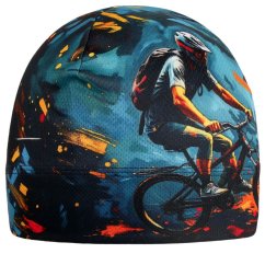 Bruno - vzor 205 - modrá - cyklista -  čepice na jaro / podzim