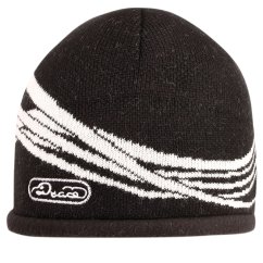 Zimní pletená čepice  - AKCE / DOPRODEJ - vzor 150 - černá - čáry